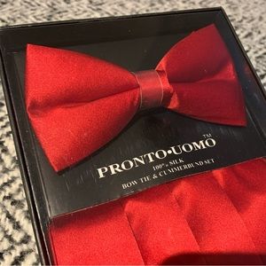 Red Silk Bow tie & Cummerbund Set